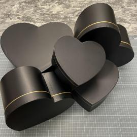 Širdelės formos dėžutės 5 dalių (juoda)