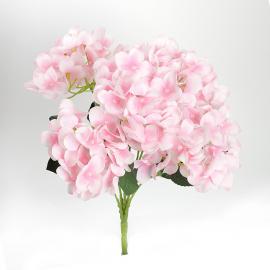 Hortenzijų puokštė iš 5 šakelių, ilgis 45cm (rožinė, balta)