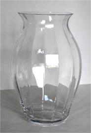 Stiklinė šlifuota vaza optinė 28cm D-18.5cm